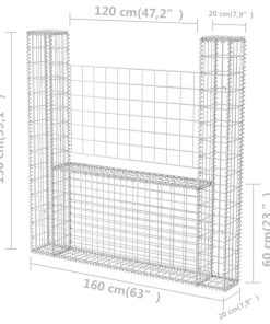 Gabion Basket U-Shape Galvanised Steel 160x20x150 Cm 7 Gabion Basket U-Shape Galvanised Steel 160x20x150 Cm -Room Gabion Basket U Shape Galvanised Steel 160x20x150 cm 446038 5