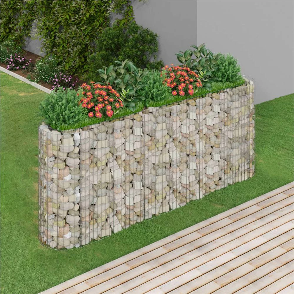 Gabion Raised Bed Galvanised Iron 260x50x100 Cm