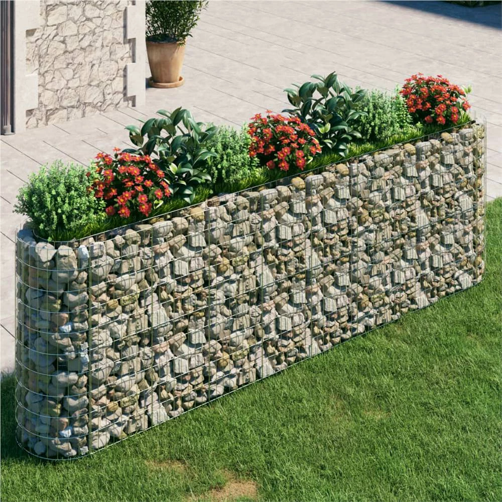 Gabion Raised Bed Galvanised Iron 330x50x100 Cm