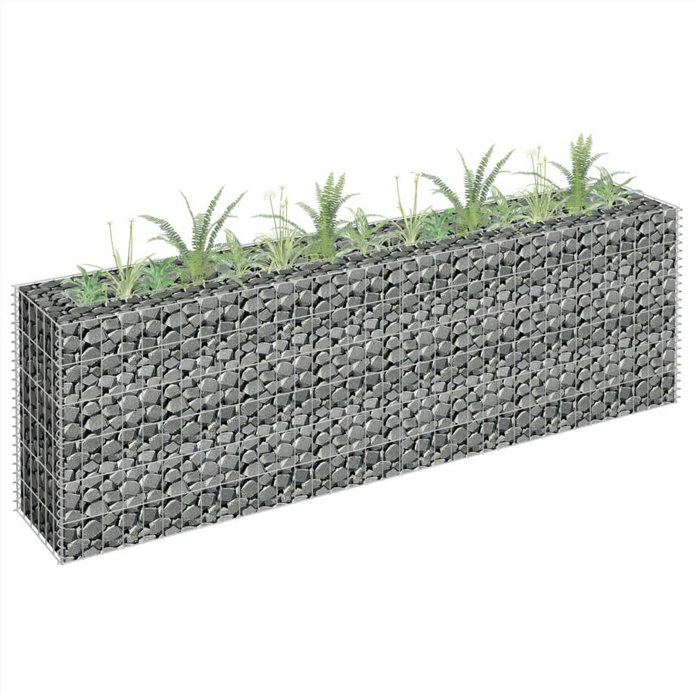 Gabion Raised Bed Galvanised Steel 180x30x60 cm Gabion Raised Bed Galvanised Steel 180x30x60 Cm -Room Gabion Raised Bed Galvanised Steel 180x30x60 cm 447176 0