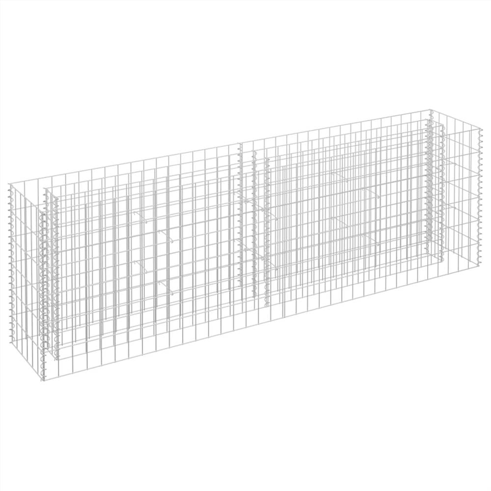 Gabion Raised Bed Galvanised Steel 180x30x60 cm Gabion Raised Bed Galvanised Steel 180x30x60 Cm -Room Gabion Raised Bed Galvanised Steel 180x30x60 cm 447176 1