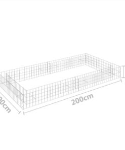 Gabion Raised Bed Galvanised Steel 200x100x20 Cm -Room Gabion Raised Bed Galvanised Steel 200x100x20 cm 502169 5