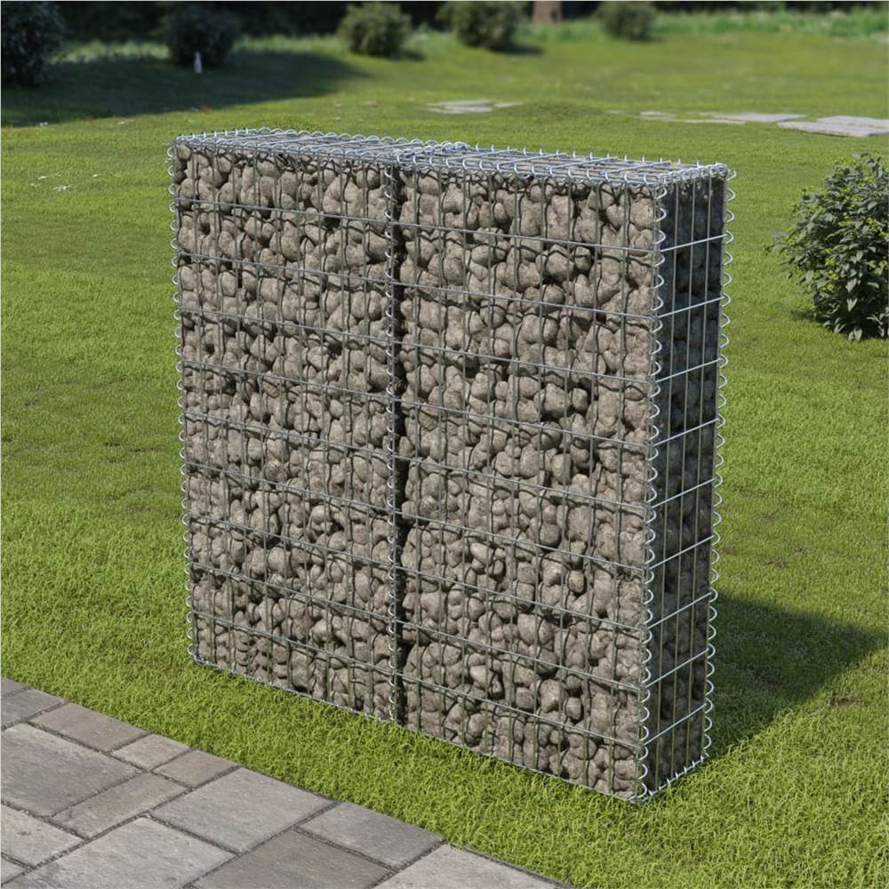 Gabion Wall with Covers Galvanised Steel 100x20x100 cm Gabion Wall With Covers Galvanised Steel 100x20x100 Cm -Room Gabion Wall with Covers Galvanised Steel 100x20x100 cm 445175 0