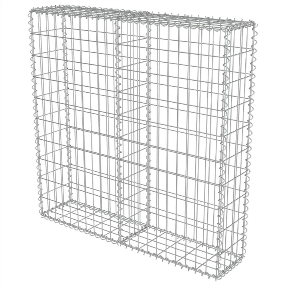 Gabion Wall with Covers Galvanised Steel 100x20x100 cm Gabion Wall With Covers Galvanised Steel 100x20x100 Cm -Room Gabion Wall with Covers Galvanised Steel 100x20x100 cm 445175 1