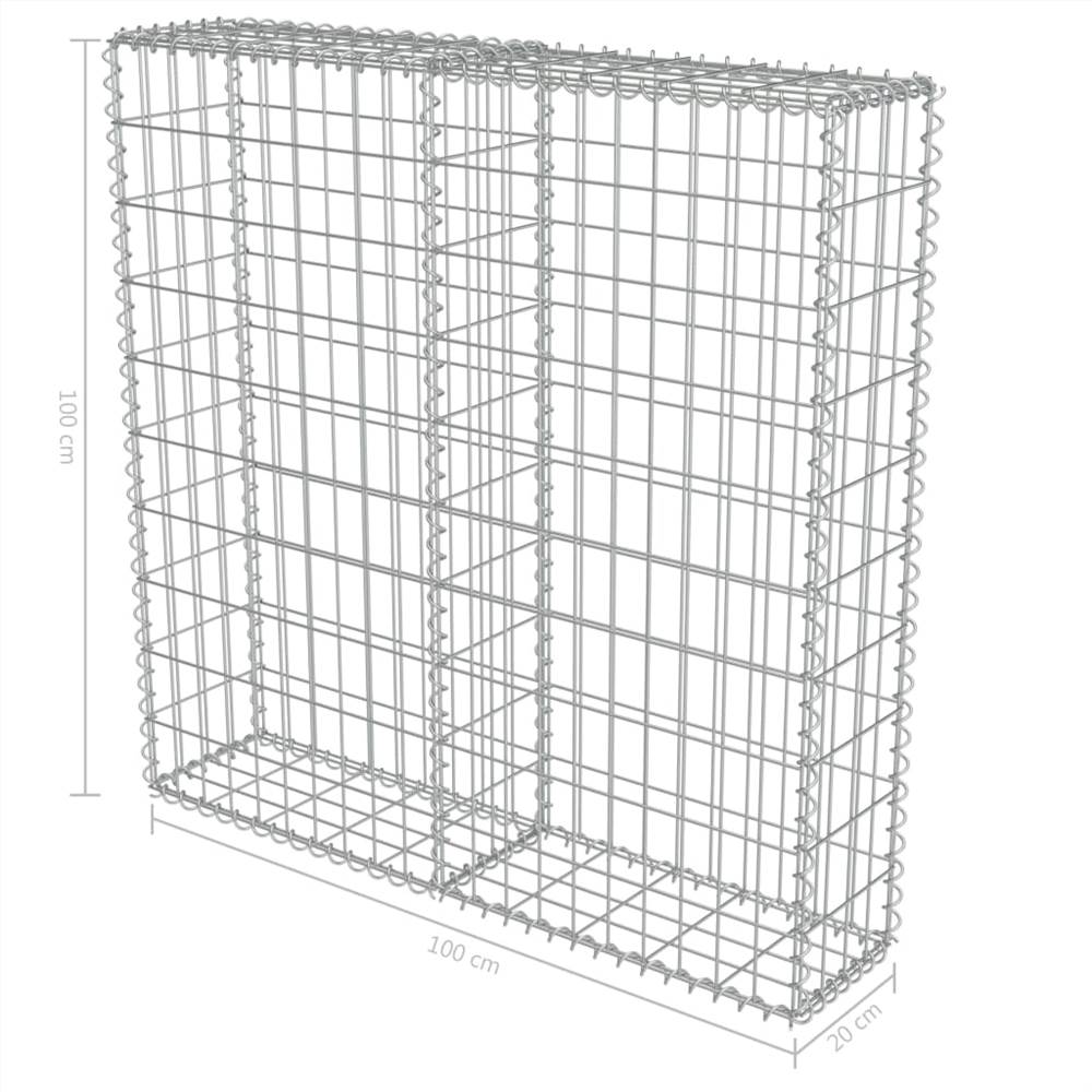 Gabion Wall with Covers Galvanised Steel 100x20x100 cm Gabion Wall With Covers Galvanised Steel 100x20x100 Cm -Room Gabion Wall with Covers Galvanised Steel 100x20x100 cm 445175 5
