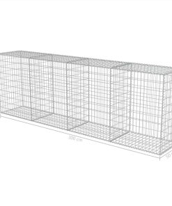 Gabion Wall With Covers Galvanised Steel 300x50x100 Cm 6 Gabion Wall With Covers Galvanised Steel 300x50x100 Cm -Room Gabion Wall with Covers Galvanised Steel 300x50x100 cm 441482 4