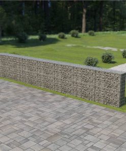 Gabion Wall With Covers Galvanised Steel 600x30x100 Cm
