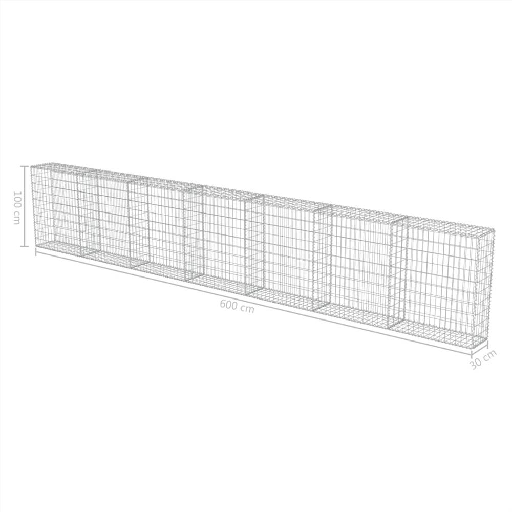 Gabion Wall with Covers Galvanised Steel 600x30x100 cm Gabion Wall With Covers Galvanised Steel 600x30x100 Cm -Room Gabion Wall with Covers Galvanised Steel 600x30x100 cm 454720 5
