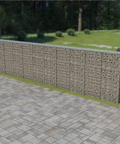 Gabion Wall With Covers Galvanised Steel 600x30x150 Cm
