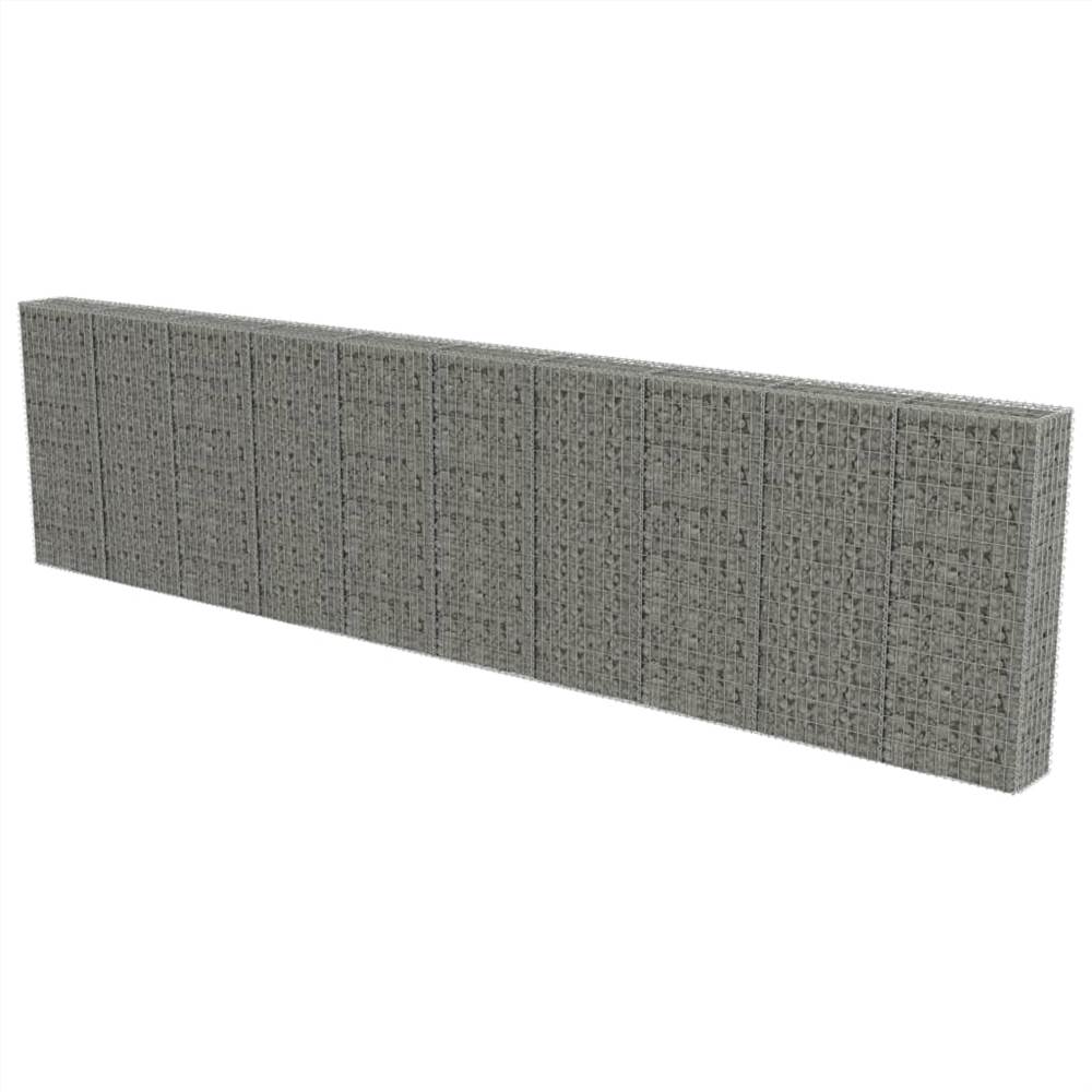 Gabion Wall with Covers Galvanised Steel 600x30x150 cm Gabion Wall With Covers Galvanised Steel 600x30x150 Cm -Room Gabion Wall with Covers Galvanised Steel 600x30x150 cm 445776 2