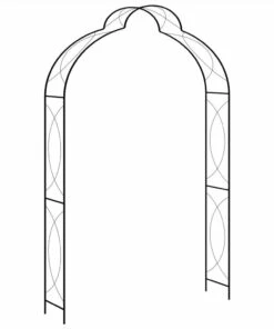 Garden Arch Black 150x34x240 Cm Iron