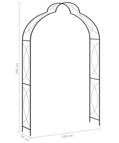 Garden Arch Black 150x34x240 Cm Iron -Room Garden Arch Black 150x34x240 cm Iron 447637 4