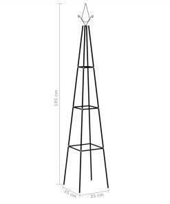 Garden Climbing Plant Racks 2 Pcs Black 35x35x195 Cm Iron 6 Garden Climbing Plant Racks 2 Pcs Black 35x35x195 Cm Iron -Room Garden Climbing Plant Racks 2 pcs Black 35x35x195 cm Iron 455931 4