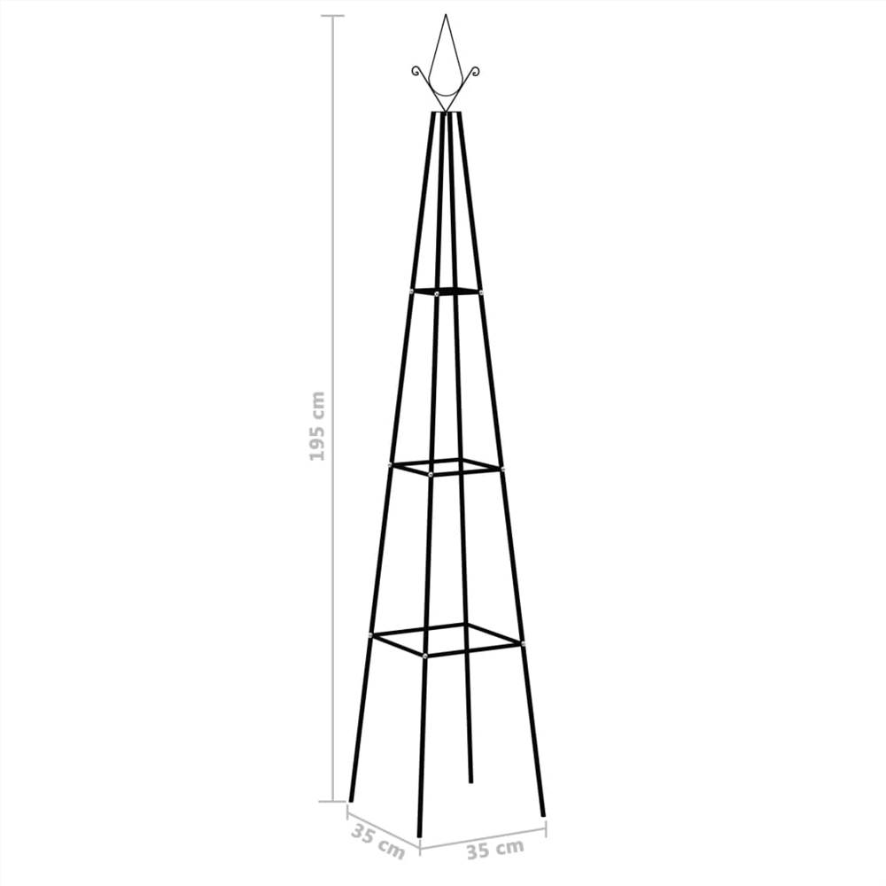 Garden Climbing Plant Racks 2 pcs Black 35x35x195 cm Iron Garden Climbing Plant Racks 2 Pcs Black 35x35x195 Cm Iron -Room Garden Climbing Plant Racks 2 pcs Black 35x35x195 cm Iron 455931 4