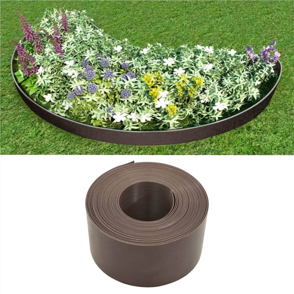 Garden Edging Brown PE 10 m 10 cm Garden Edging Brown PE 10 M 10 Cm -Room Garden Edging Brown PE 10 m 10 cm 465036 0