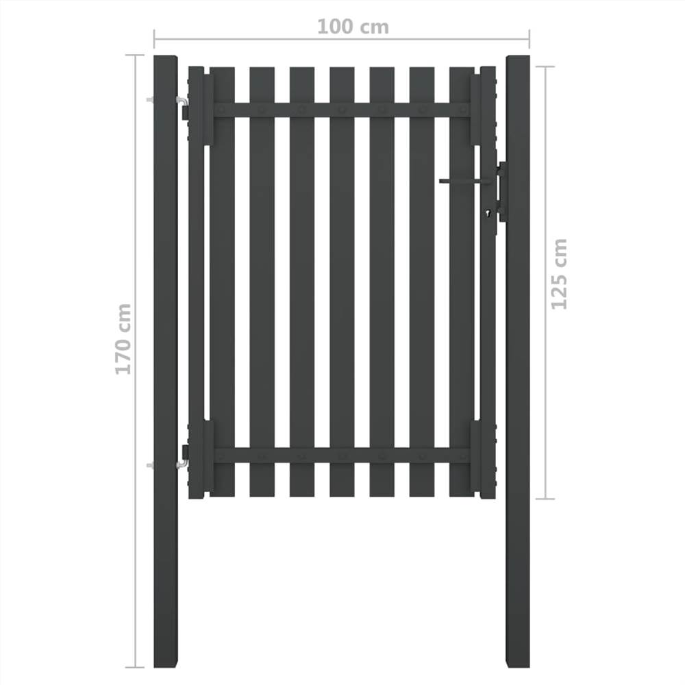 Garden Fence Gate Steel 1x1.75 m Anthracite Garden Fence Gate Steel 1x1.75 M Anthracite -Room Garden Fence Gate Steel 1x1 75 m Anthracite 517655 3