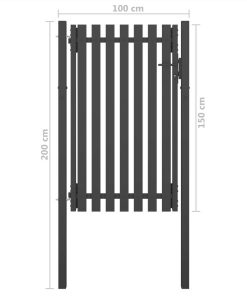 Garden Fence Gate Steel 1x2 M Anthracite 5 Garden Fence Gate Steel 1x2 M Anthracite -Room Garden Fence Gate Steel 1x2 m Anthracite 517656 3