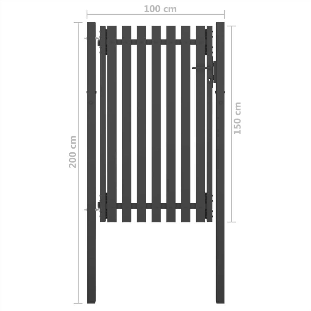 Garden Fence Gate Steel 1x2 m Anthracite Garden Fence Gate Steel 1x2 M Anthracite -Room Garden Fence Gate Steel 1x2 m Anthracite 517656 3