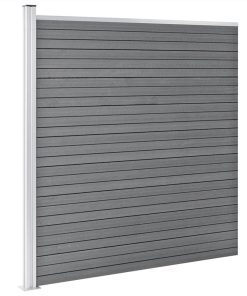 Garden Fence WPC 526x186 Cm Grey -Room Garden Fence WPC 526x186 cm Grey 488192 2