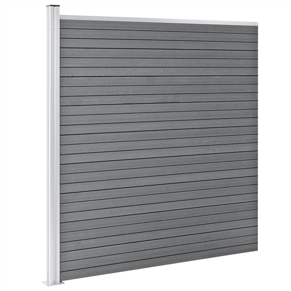 Garden Fence WPC 699x186 cm Grey Garden Fence WPC 699x186 Cm Grey -Room Garden Fence WPC 699x186 cm Grey 490957 2