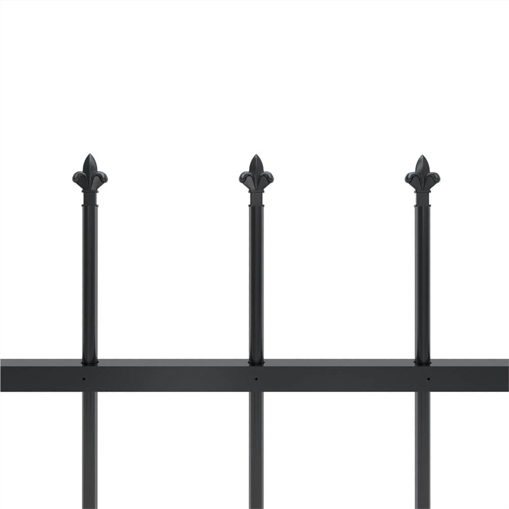 Garden Fence with Spear Top Steel 3.4x1.5 m Black Garden Fence With Spear Top Steel 3.4x1.5 M Black -Room Garden Fence with Spear Top Steel 3 4x1 5 m Black 447319 3