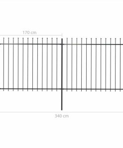 Garden Fence With Spear Top Steel 3.4x1.5 M Black 6 Garden Fence With Spear Top Steel 3.4x1.5 M Black -Room Garden Fence with Spear Top Steel 3 4x1 5 m Black 447319 4