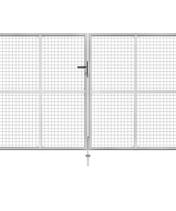 Garden Gate Galvanised Steel 306x200 Cm Silver