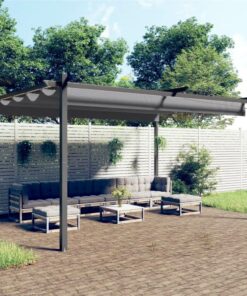 Garden Gazebo With Retractable Roof 4x3 M Anthracite
