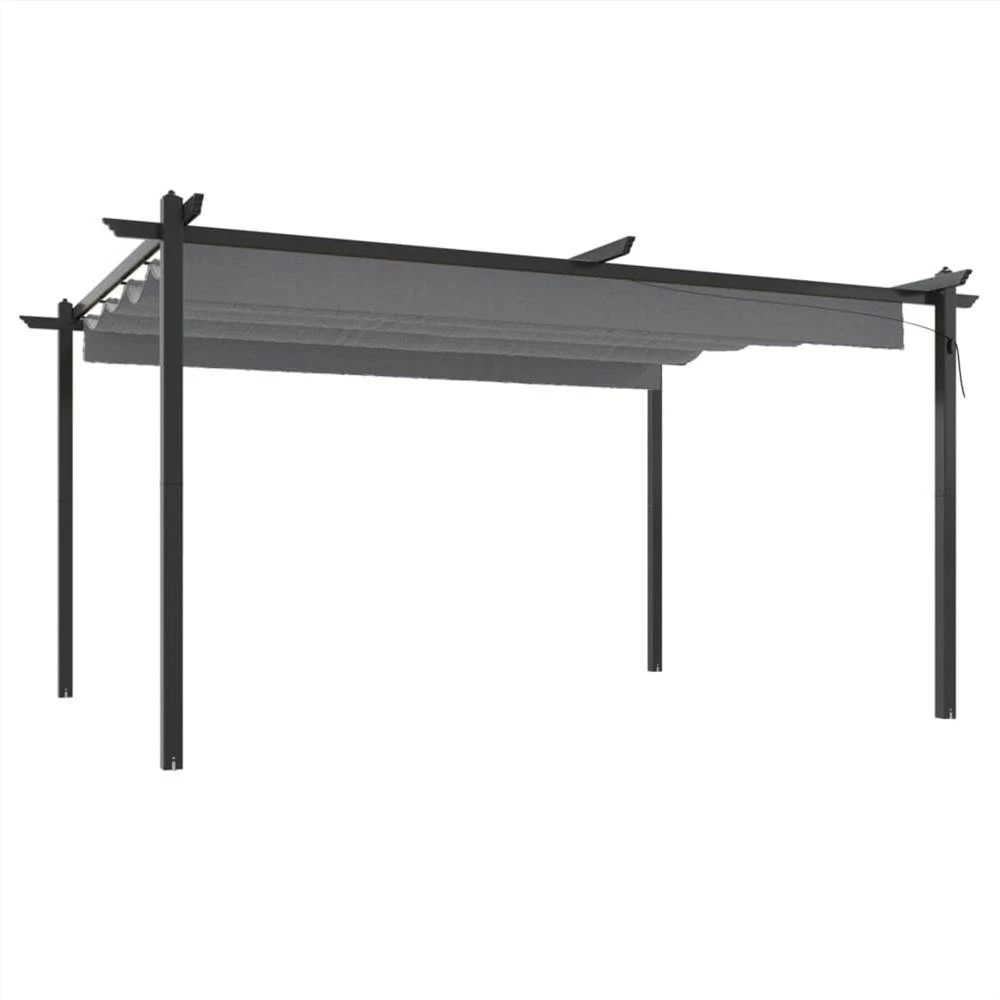 Garden Gazebo With Retractable Roof 4x3 M Anthracite - Image 2