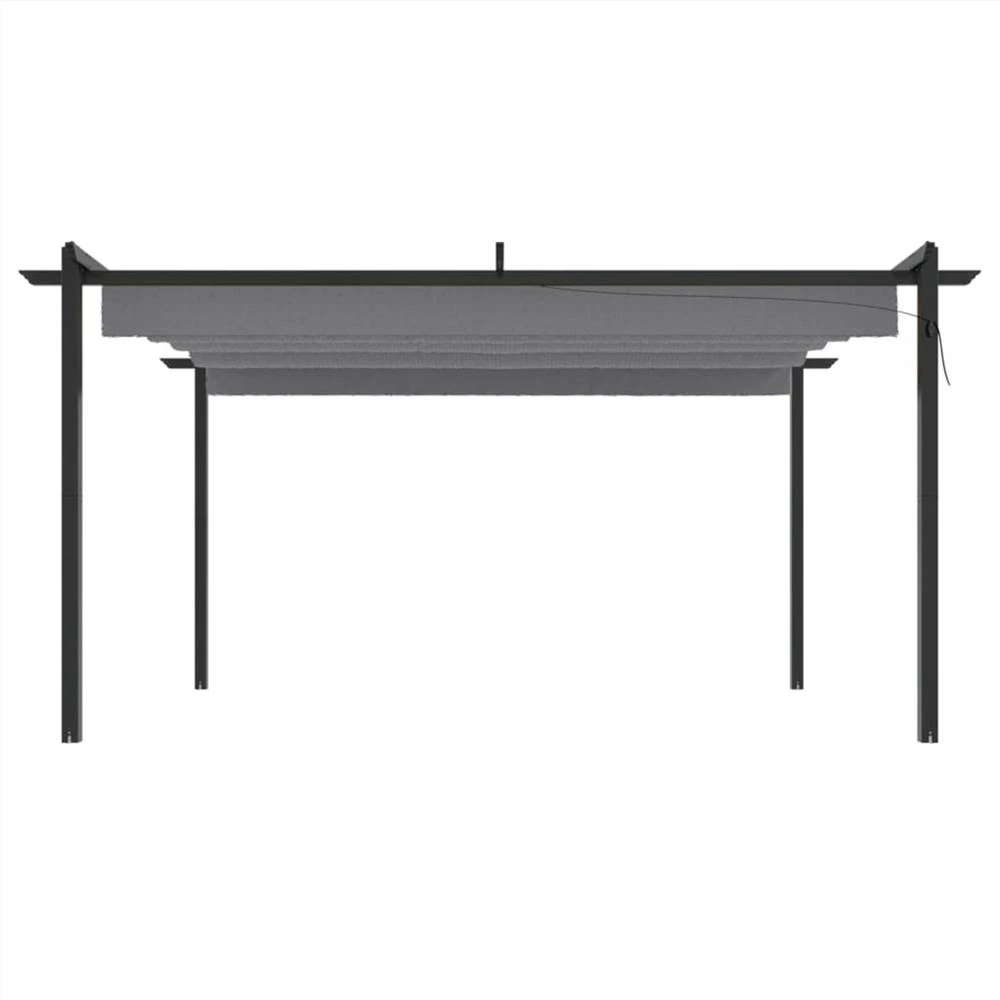 Garden Gazebo With Retractable Roof 4x3 M Anthracite - Image 3