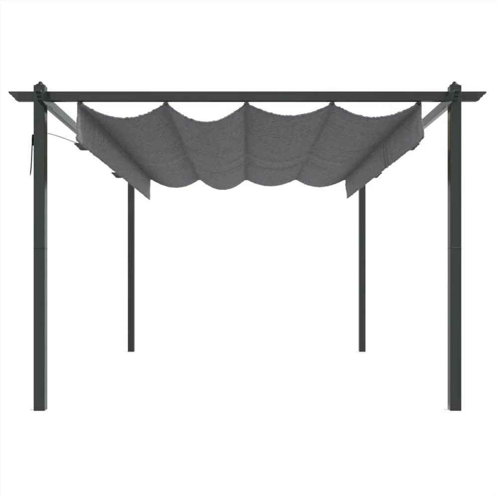 Garden Gazebo With Retractable Roof 4x3 M Anthracite - Image 4
