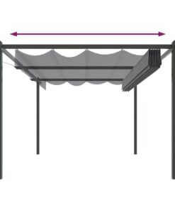 Garden Gazebo With Retractable Roof 4x3 M Anthracite -Room Garden Gazebo with Retractable Roof 4x3 m Anthracite 512905 4
