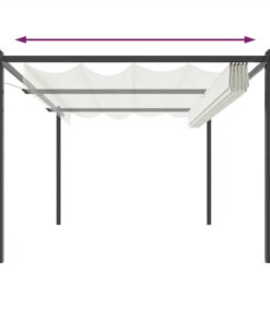 Garden Gazebo With Retractable Roof 4x3 M Cream -Room Garden Gazebo with Retractable Roof 4x3 m Cream 512903 4