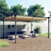 Garden Gazebo With Retractable Roof 4x3 M Taupe 1 Garden Gazebo With Retractable Roof 4x3 M Taupe -Room Garden Gazebo with Retractable Roof 4x3 m Taupe 512904 0