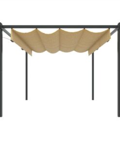 Garden Gazebo With Retractable Roof 4x3 M Taupe -Room Garden Gazebo with Retractable Roof 4x3 m Taupe 512904 3