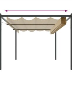 Garden Gazebo With Retractable Roof 4x3 M Taupe -Room Garden Gazebo with Retractable Roof 4x3 m Taupe 512904 4