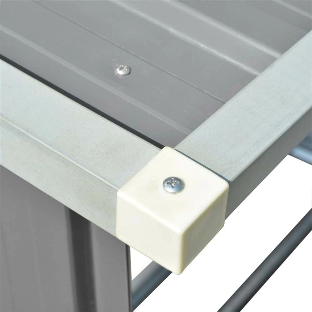 Garden Log Storage Shed Galvanised Steel 163x83x154 Cm Grey - Image 6