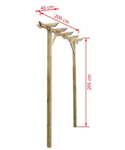 Garden Pergola 200x40x205 Cm Wood -Room Garden Pergola 200x40x205 cm Wood 444122 3