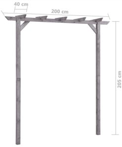 Garden Pergola Grey 200x40x205 Cm Impregnated Pinewood -Room Garden Pergola Grey 200x40x205 cm Impregnated Pinewood 451994 4