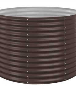 Garden Planter Powder-coated Steel 100x100x68 Cm Brown -Room Garden Planter Powder coated Steel 100x100x68 cm Brown 515785 1