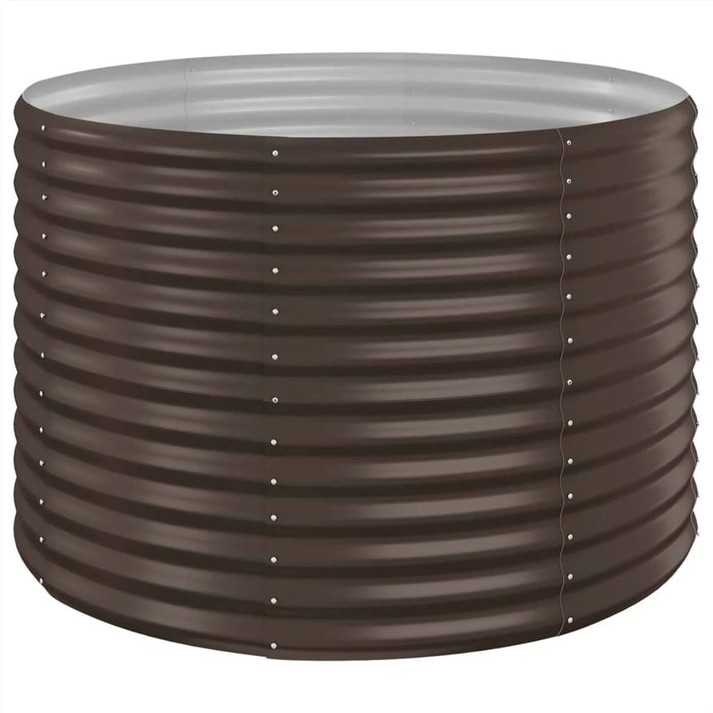 Garden Planter Powder-coated Steel 100x100x68 Cm Brown - Image 2