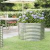 Garden Planter Powder-coated Steel 100x100x68 Cm Silver -Room Garden Planter Powder coated Steel 100x100x68 cm Silver 515702 0