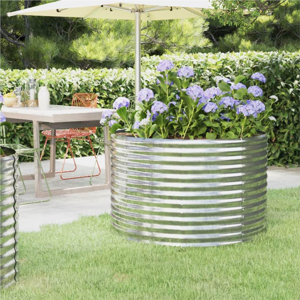 Garden Planter Powder-coated Steel 100x100x68 cm Silver Garden Planter Powder-coated Steel 100x100x68 Cm Silver -Room Garden Planter Powder coated Steel 100x100x68 cm Silver 515702 0