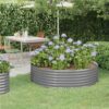 Garden Planter Powder-coated Steel 140x140x36 Cm Grey 2 Garden Planter Powder-coated Steel 140x140x36 Cm Grey -Room Garden Planter Powder coated Steel 140x140x36 cm Grey 516220 0