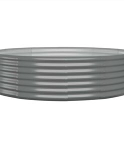 Garden Planter Powder-coated Steel 140x140x36 Cm Grey -Room Garden Planter Powder coated Steel 140x140x36 cm Grey 516220 1