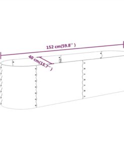 Garden Planter Powder-coated Steel 152x40x36 Cm Silver -Room Garden Planter Powder coated Steel 152x40x36 cm Silver 509282 5