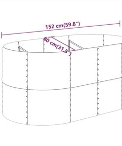 Garden Planter Powder-coated Steel 152x80x68 Cm Silver -Room Garden Planter Powder coated Steel 152x80x68 cm Silver 510965 5