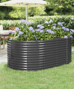 Garden Planter Powder-coated Steel 175x100x68 Cm Anthracite