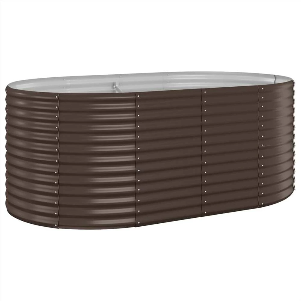 Garden Planter Powder-coated Steel 175x100x68 Cm Brown - Image 2