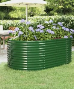Garden Planter Powder-coated Steel 175x100x68 Cm Green
